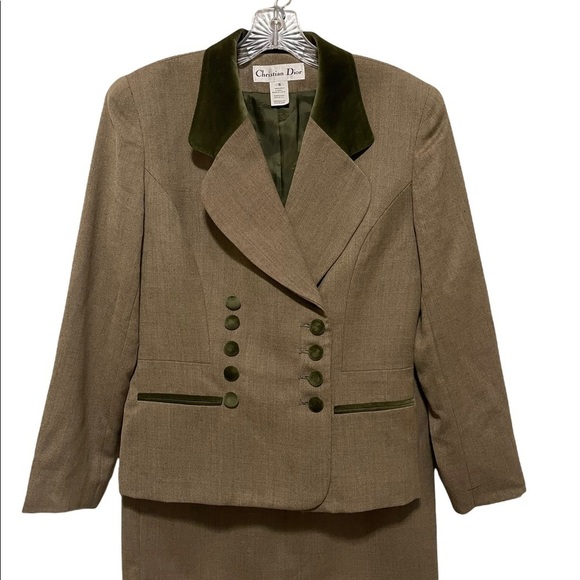 Christian Dior Jackets & Blazers - Dior Tan and Green Blazer